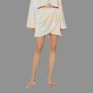 ASOS Something New Claudia Celestial Print Draped Mini Skirt Size Small NWOT